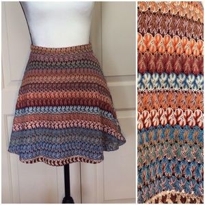 TopShop Multicolor Pattern Lace Skirt Sz 6